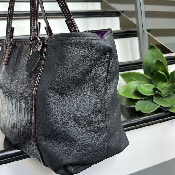 Lenniker Leathercraft Extra Large All Leather Tote Bag Croc Embossed travel - Picture 6 of 12